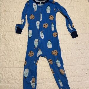 Blue Milk and Cookies Kids One Piece PJs